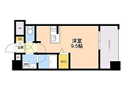 エンクレスト天神南PURE ワンルームの間取図画像