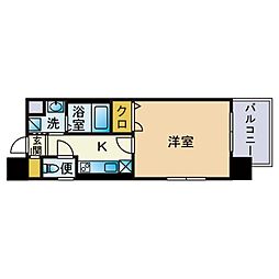 エンクレスト薬院 1Kの間取図画像