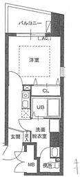 アビターレ春吉 1Kの間取図画像