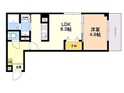 K・T薬院南 1LDKの間取図画像