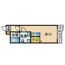 アイディ白金第2池田ビル ワンルームの間取図画像