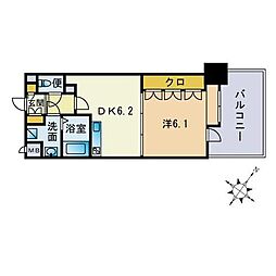 サムティ天神南 1DKの間取図画像