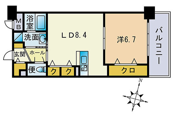 アミティエ博多駅南 503｜福岡県福岡市博多区博多駅南２丁目(賃貸マンション1LDK・5階・42.75㎡)の写真 その2