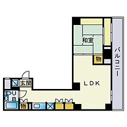 アルファコンフォート博多 ワンルームの間取図画像