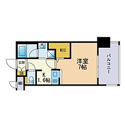 エンクレストGRAN博多駅前 1Kの間取図画像
