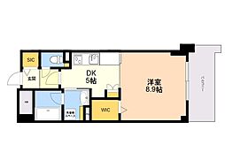 ウェルブライト博多ステーション ワンルームの間取図画像