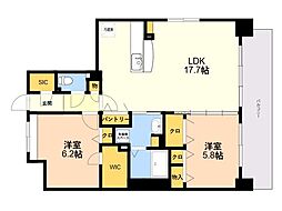 ビオネ美野島 2LDKの間取図画像