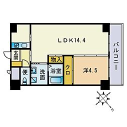 レジデンス住吉 1LDKの間取図画像