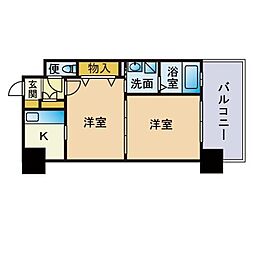 エンクレストNEO博多駅南 2Kの間取図画像