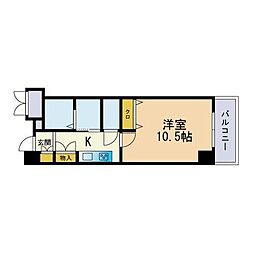 メープル博多倶楽部 1Kの間取図画像