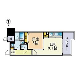 キルンズ博多駅南 1LDKの間取図画像