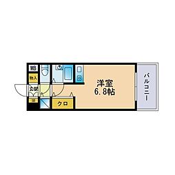 アルテハイム博多 ワンルームの間取図画像