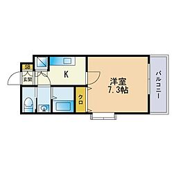 サヴォイ博多エレメンツ 1Kの間取図画像