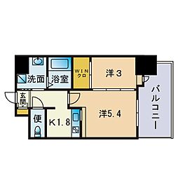 エンクレスト博多駅前ART 2Kの間取図画像
