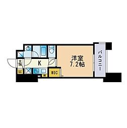 ザレジデンス博多 1Kの間取図画像