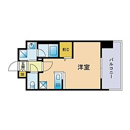 エンクレスト博多プレミア 1Kの間取図画像