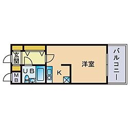 ステイタスマンション博多駅前 ワンルームの間取図画像