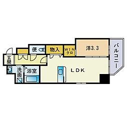 Trail博多 1LDKの間取図画像