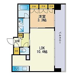 クラス博多駅南 1LDKの間取図画像