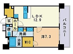 ウィルドゥ中洲 1LDKの間取図画像