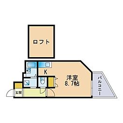 レジディア博多 ワンルームの間取図画像