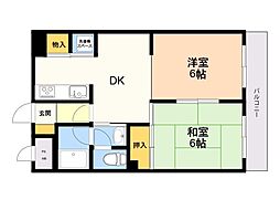 メゾン・ド・メナージュ 2DKの間取図画像