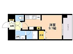 LIBTH博多住吉PREMIER ワンルームの間取図画像