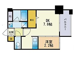 エンクレスト博多THETIME 1DKの間取図画像