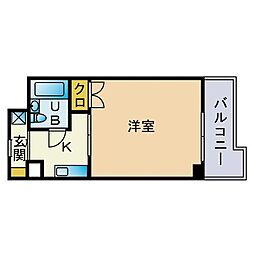 グランドハイツ博多 ワンルームの間取図画像