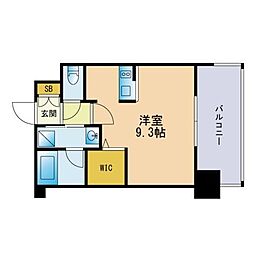 エンクレスト博多Rey ワンルームの間取図画像