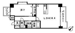 レジデンス博多 1LDKの間取図画像