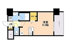 エンクレスト博多PARKSIDE ワンルームの間取図画像