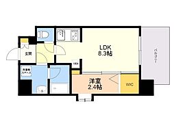 レジデンス百年橋リバーサイド 1LDKの間取図画像