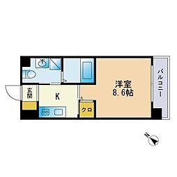 グランドシャルマン博多駅前 1Kの間取図画像