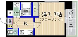 イルコルティーレ 1Kの間取図画像