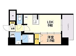 エンクレスト博多PARKSIDE 1LDKの間取図画像
