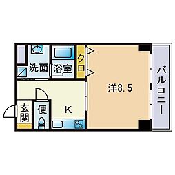 ルーチェ博多 1Kの間取図画像