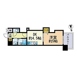 レジディア博多 1DKの間取図画像