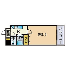 エンクレスト博多駅南 1Kの間取図画像