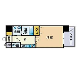 エンクレスト博多駅南2 1Kの間取図画像