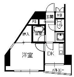 ウィステアリア 1Kの間取図画像