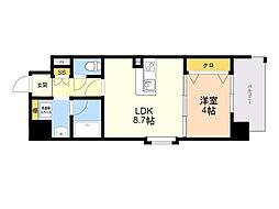 OrchidResidence上呉服 1LDKの間取図画像