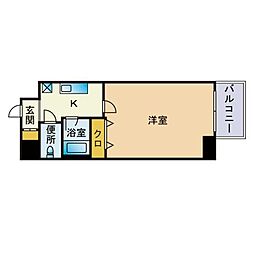 エンクレスト博多駅南 1Kの間取図画像