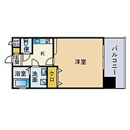 エンクレスト博多 1Kの間取図画像