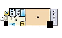 ダイナコートテソロ博多 1Kの間取図画像