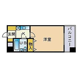 グランピア呉服町2 1Kの間取図画像