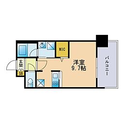 エンクレスト博多プレミア 1Kの間取図画像