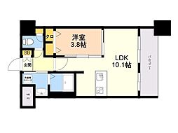 エンクレスト博多EXCEED 1LDKの間取図画像