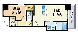 プレジールT・J 1LDKの間取図画像