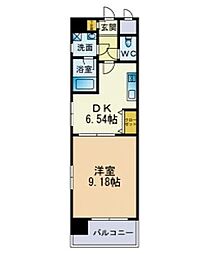 ビュー博多 1DKの間取図画像